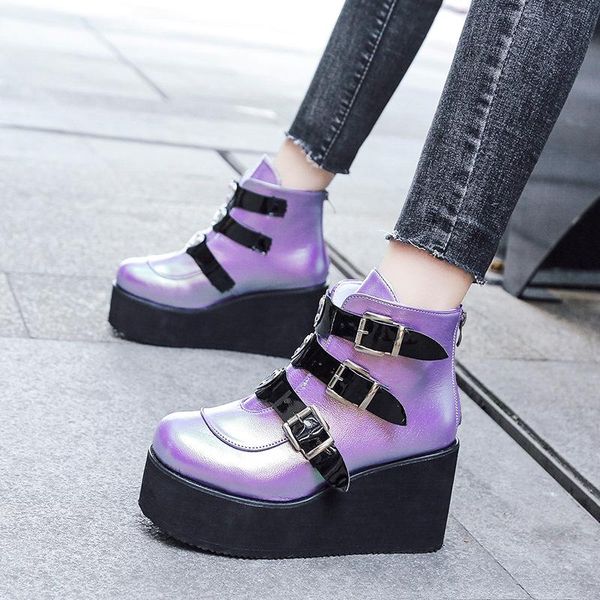 boots high-heeled short women's autumn and winter thick-soled waterproof platform slope with belt buckle, Black
boots high-heeled short women's autumn and winter thick-soled waterproof platform slope with belt buckle, Black