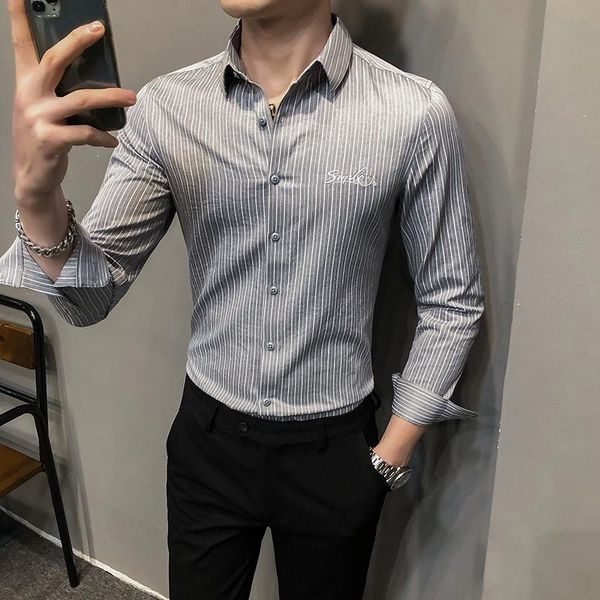 striped shirts men long sleeve slim fit dress 2021 spring male business casual streetwear social chemise homme men's, White;black
striped shirts men long sleeve slim fit dress 2021 spring male business casual streetwear social chemise homme men's, White;black