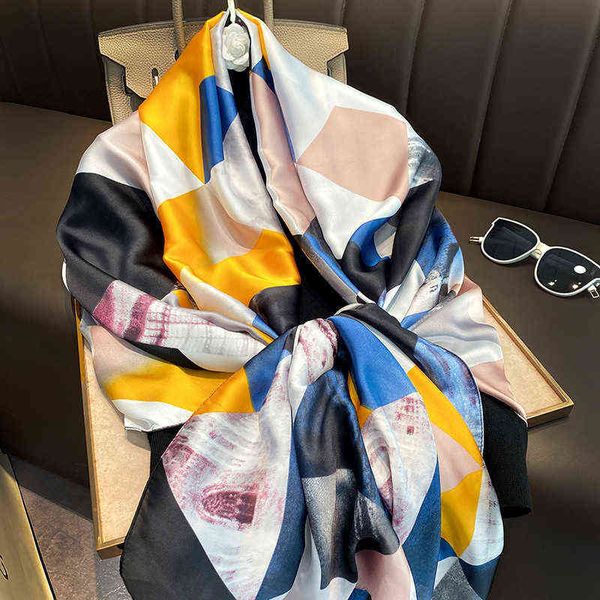 scarves diamond geometric contrast 2022 spring and autumn simulation silk long scarf travel versatile shawl, Blue;gray
scarves diamond geometric contrast 2022 spring and autumn simulation silk long scarf travel versatile shawl, Blue;gray