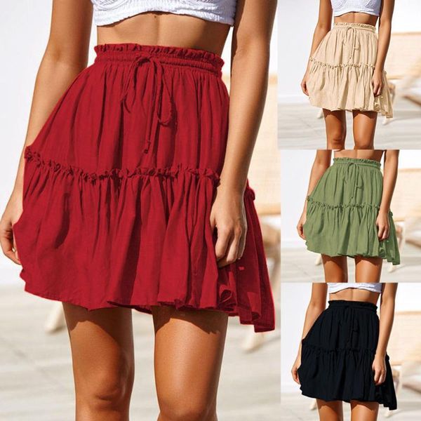 skirts plus size short skirt solid color ruffle mini women high waist pleated summer school girl, Black
skirts plus size short skirt solid color ruffle mini women high waist pleated summer school girl, Black