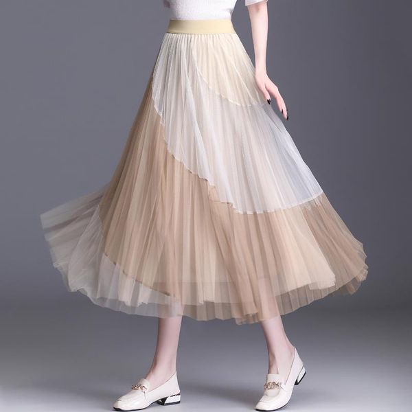 skirts spring 2021 est gradient color mesh stretch ladies pleated skirt simple korean style high waist a-line midi for womens, Black
skirts spring 2021 est gradient color mesh stretch ladies pleated skirt simple korean style high waist a-line midi for womens, Black