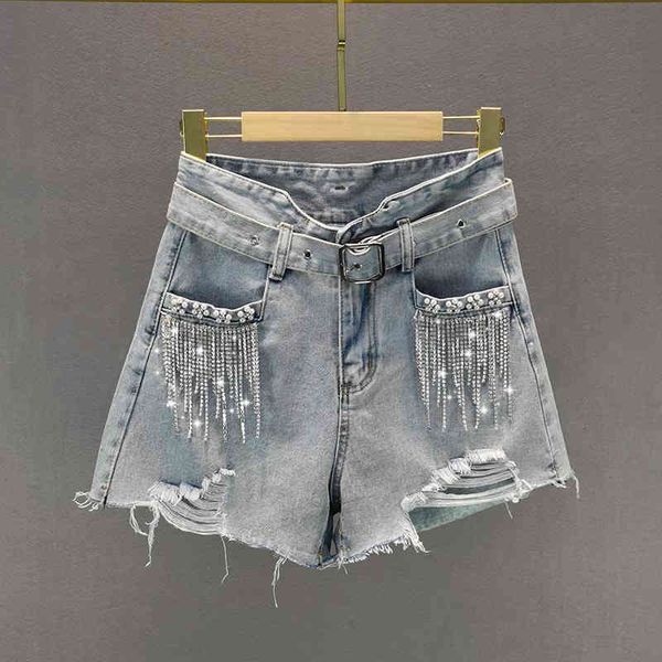 women's jeans 2021 summer women high waist pearl rhinestone tassel jean shorts loose wide leg pants plus size thin denim short g92, Blue
women's jeans 2021 summer women high waist pearl rhinestone tassel jean shorts loose wide leg pants plus size thin denim short g92, Blue