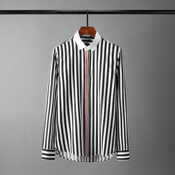 men's casual shirts vertical stripe mens long sleeve dress camisa masculina plus size 4xl party male hud3, White;black
men's casual shirts vertical stripe mens long sleeve dress camisa masculina plus size 4xl party male hud3, White;black