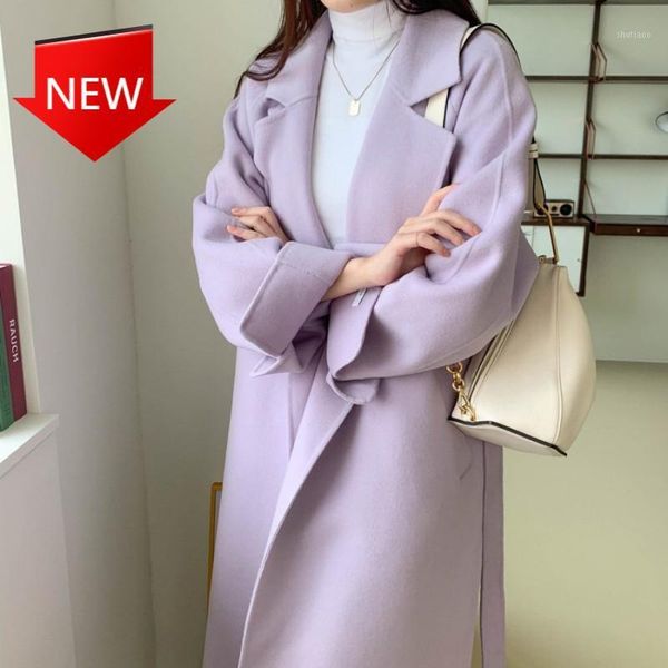 women's wool & blends suit collar loose tie waist cuff design long coat tide women elegant trench korea style chic autumn winter temper, Black
women's wool & blends suit collar loose tie waist cuff design long coat tide women elegant trench korea style chic autumn winter temper, Black