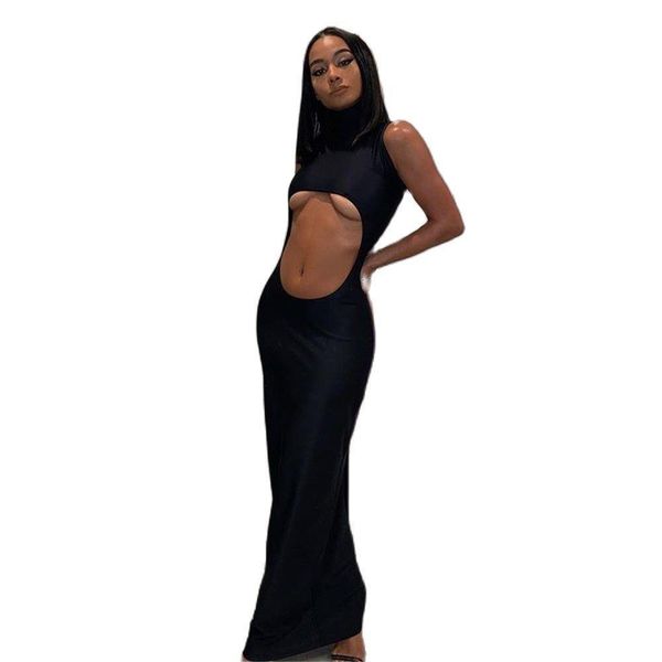 good quality women dress cotton club summer high neck sleeveless vestidos womens clothing cute birthday long, Black;gray
good quality women dress cotton club summer high neck sleeveless vestidos womens clothing cute birthday long, Black;gray