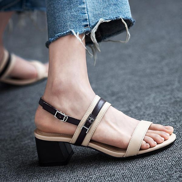 summer fairy style fashion wild thick heeled sandals word buckle color matching round head z859, Black
summer fairy style fashion wild thick heeled sandals word buckle color matching round head z859, Black
