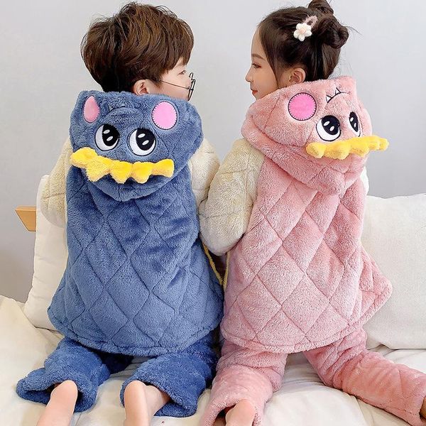 pajamas winter boys casual thick warm set girls flannel long sleepwear kids solid nightwear homewear turn down collar pyjama, Blue;red
pajamas winter boys casual thick warm set girls flannel long sleepwear kids solid nightwear homewear turn down collar pyjama, Blue;red