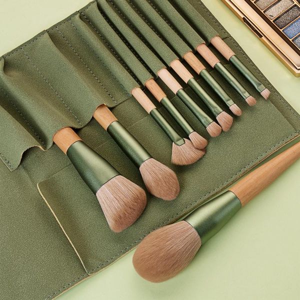 makeup brushes 10pcs green with leather bag powder eye shadow beauty tools
makeup brushes 10pcs green with leather bag powder eye shadow beauty tools