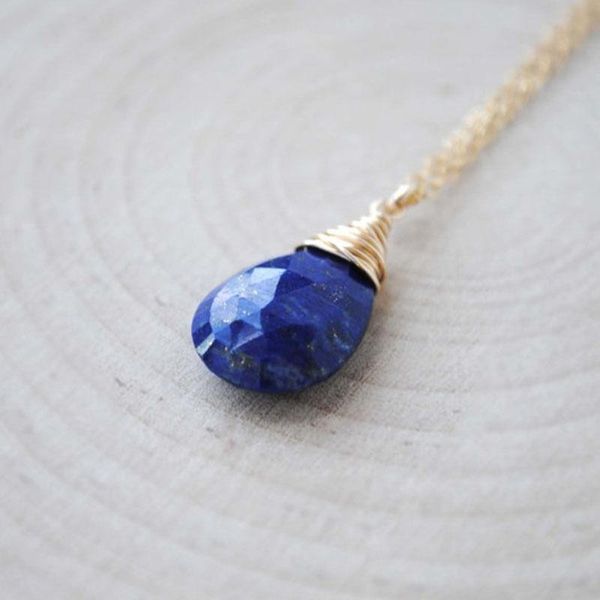 pendant necklaces waterdrop lapis lazuli necklace, Silver 
pendant necklaces waterdrop lapis lazuli necklace, Silver