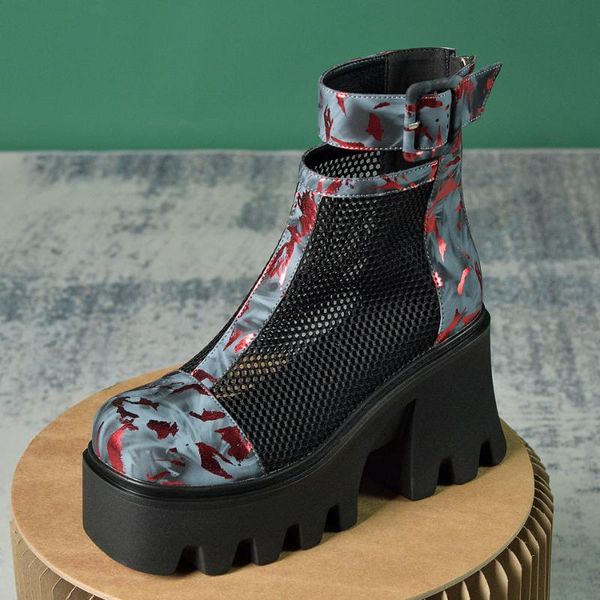 boots arden furtado summer fashion women's shoes chunky heels elegant wire side buckle platform square head ankle back zipper, Black
boots arden furtado summer fashion women's shoes chunky heels elegant wire side buckle platform square head ankle back zipper, Black