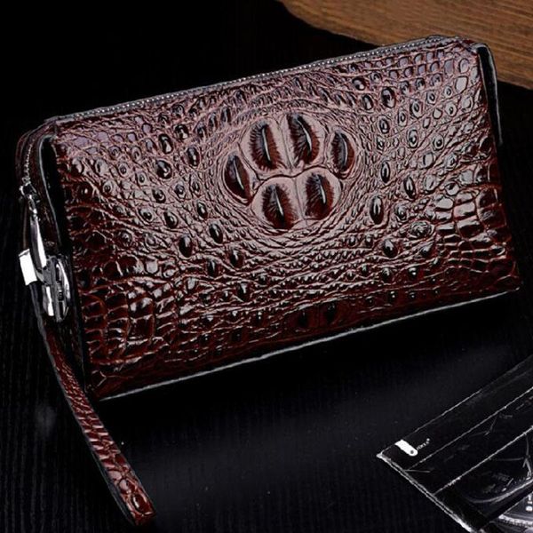 crocodile print clutch bag leather men's business casual large capacity anti-theft lock wallets, Red;black
crocodile print clutch bag leather men's business casual large capacity anti-theft lock wallets, Red;black