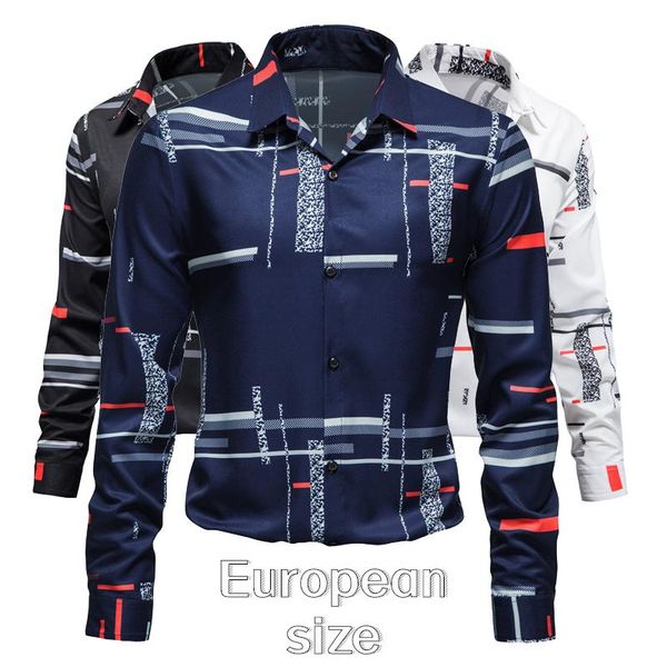 men's casual shirts fashion european code striped plaid printed long-sleeved shirt business 11 styles, White;black
men's casual shirts fashion european code striped plaid printed long-sleeved shirt business 11 styles, White;black