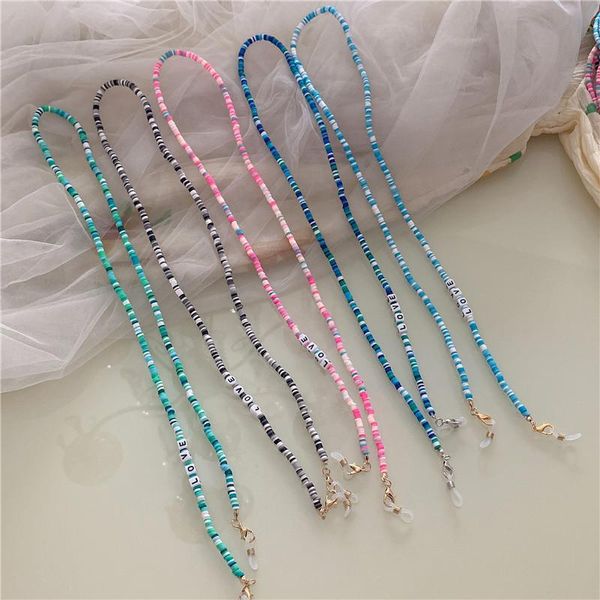 sunglasses frames rainbow soft clay face mask chain jewelry glasses women's 2021 fashion friendship love letter lanyard, Silver
sunglasses frames rainbow soft clay face mask chain jewelry glasses women's 2021 fashion friendship love letter lanyard, Silver