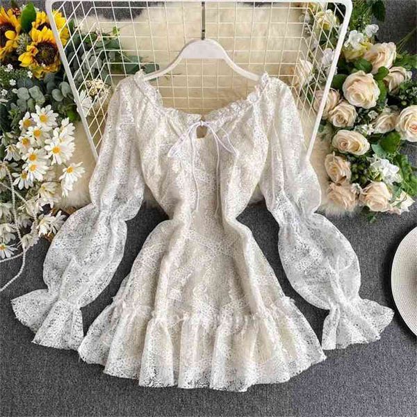 spring wear women slash neck long flare sleeve sweet beautiful lace dress fashion vestidos l393 210527, Black;gray
spring wear women slash neck long flare sleeve sweet beautiful lace dress fashion vestidos l393 210527, Black;gray