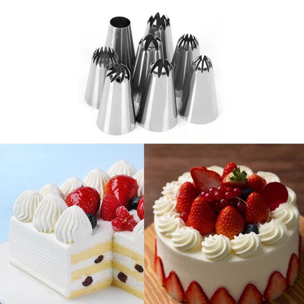 baking & pastry tools 8 pcs large cake nozzle stainless steel decoration set kitchen cookies cream icing piping fondant decorating
baking & pastry tools 8 pcs large cake nozzle stainless steel decoration set kitchen cookies cream icing piping fondant decorating