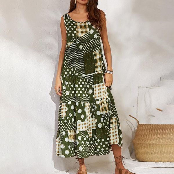 casual dresses boho plus size summer women vintage dot print o neck sleeveless midi elegant beach dress vestidos, Black;gray
casual dresses boho plus size summer women vintage dot print o neck sleeveless midi elegant beach dress vestidos, Black;gray
