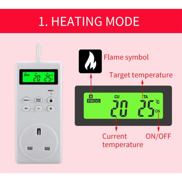 smart home control kkmoon lcd display programmable thermostat wireless outlet temperature controller for room coolers and heaters
smart home control kkmoon lcd display programmable thermostat wireless outlet temperature controller for room coolers and heaters