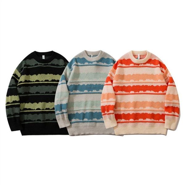 men's hoodies & sweatshirts harajuku retro pullover striped sweater fall/winter 2021 streetwear knitwear long sleeve, Black
men's hoodies & sweatshirts harajuku retro pullover striped sweater fall/winter 2021 streetwear knitwear long sleeve, Black