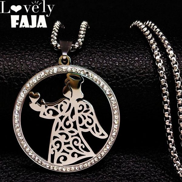 crystal stainless steel chain necklace women silver color angle necklaces pendants jewelry colgantes mujer moda n1858 pendant
crystal stainless steel chain necklace women silver color angle necklaces pendants jewelry colgantes mujer moda n1858 pendant
