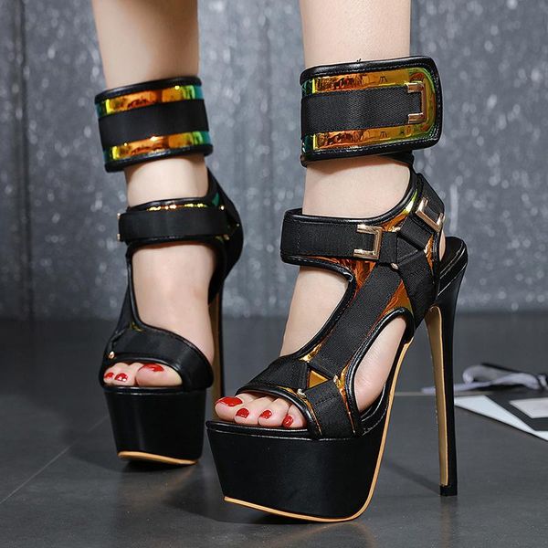 super high heels women sandals platform 2021 arrivals open peep toe cool punk style party design pump, Black
super high heels women sandals platform 2021 arrivals open peep toe cool punk style party design pump, Black