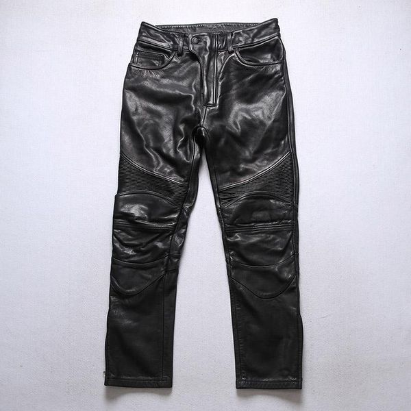 men's pants pk999 rockcanroll 1.3mm tanned genuine cow leather motorcycle rider vintage heavy thick durable stylish cowhide trousers, Black
men's pants pk999 rockcanroll 1.3mm tanned genuine cow leather motorcycle rider vintage heavy thick durable stylish cowhide trousers, Black