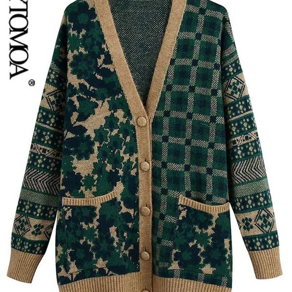 kpytomoa women fashion loose jacquard knit cardigan sweater vintage long sleeve patch pockets female outerwear chic 220124, White
kpytomoa women fashion loose jacquard knit cardigan sweater vintage long sleeve patch pockets female outerwear chic 220124, White