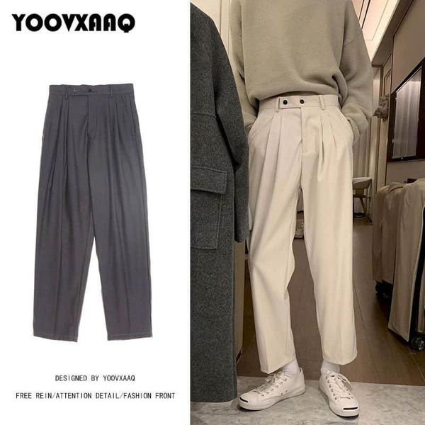 korean straight trousers men's spring summer drape loose pants non-iron casual high street elegant ankle-length streetwear, Black
korean straight trousers men's spring summer drape loose pants non-iron casual high street elegant ankle-length streetwear, Black