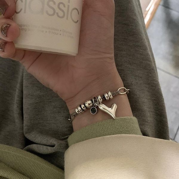 link, chain allme abstract irregular love heart charm bracelets for women brass beads chains pendant bracelet vintage minimalist jewelry, Black
link, chain allme abstract irregular love heart charm bracelets for women brass beads chains pendant bracelet vintage minimalist jewelry, Black