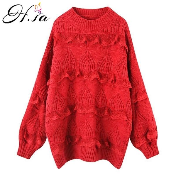 h.sa knitted sweater and pullovers lace jumpers ruffles cute girls sweet pink knitwear pull long sweaters 210417, White;black
h.sa knitted sweater and pullovers lace jumpers ruffles cute girls sweet pink knitwear pull long sweaters 210417, White;black