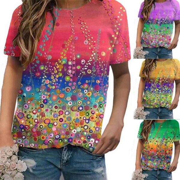 gradient tshirts women's casual summer loose round neck colorful printed short sleeve camiseta mujer holgada vogue clothes t-shirt, White
gradient tshirts women's casual summer loose round neck colorful printed short sleeve camiseta mujer holgada vogue clothes t-shirt, White