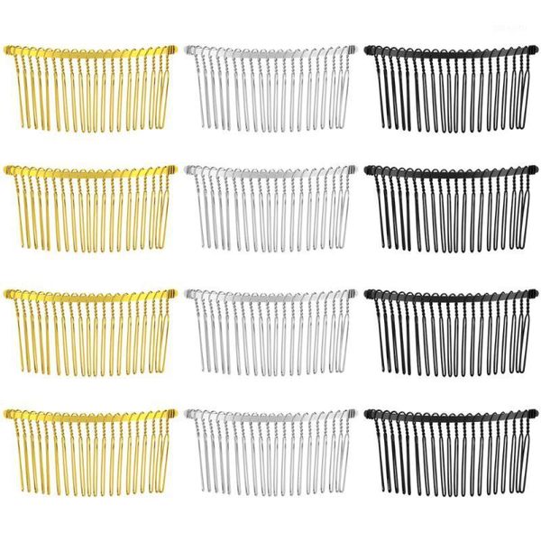 frcolor 12pcs 20 teeth hair clip combs fancy diy metal wire side (golden, white gold, black)1, Silver
frcolor 12pcs 20 teeth hair clip combs fancy diy metal wire side (golden, white gold, black)1, Silver