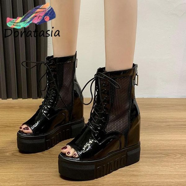 arrival female sandals solid zipper lace up peep toe women height increasing luxury punk shoes woman, Black
arrival female sandals solid zipper lace up peep toe women height increasing luxury punk shoes woman, Black