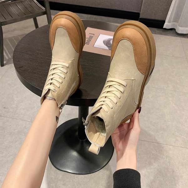 boots women winter snow pu leather ankle spring flat shoes woman short brown botas with fur for lace up mujer, Black
boots women winter snow pu leather ankle spring flat shoes woman short brown botas with fur for lace up mujer, Black