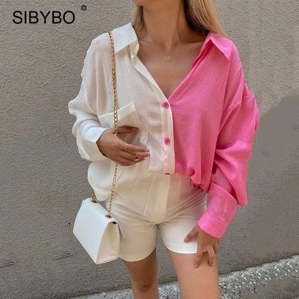 women's blouses & shirts sibybo patchwork blouse women y2k oversized casual long sleeve shirt 2021 autumn elegant ladies loose tee, White
women's blouses & shirts sibybo patchwork blouse women y2k oversized casual long sleeve shirt 2021 autumn elegant ladies loose tee, White
