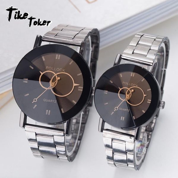 wristwatches tike toker design women watches fashion black round dial stainless steel band quartz wrist watch mens gifts, Slivery;brown
wristwatches tike toker design women watches fashion black round dial stainless steel band quartz wrist watch mens gifts, Slivery;brown
