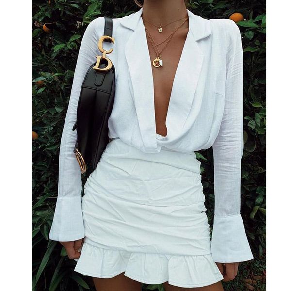 casual dresses office work dress deep v ruffled white women's summer 2021 fashion lapel slim cotton club mini s-xl, Black;gray
casual dresses office work dress deep v ruffled white women's summer 2021 fashion lapel slim cotton club mini s-xl, Black;gray
