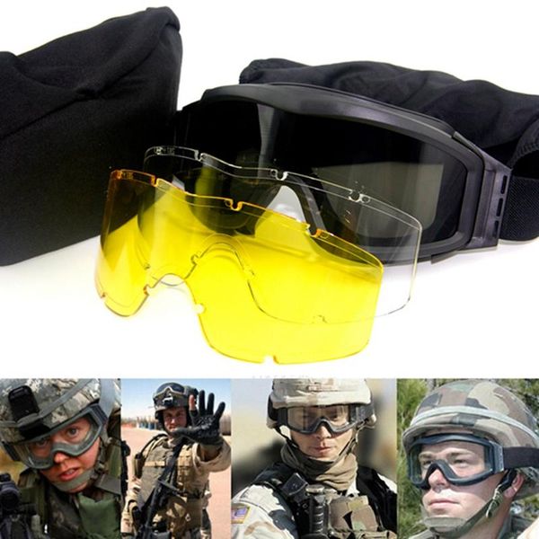 outdoor eyewear military tactical goggles shooting glasses motorcycle windproof paintball cs wargame 3 lens black tan green
outdoor eyewear military tactical goggles shooting glasses motorcycle windproof paintball cs wargame 3 lens black tan green