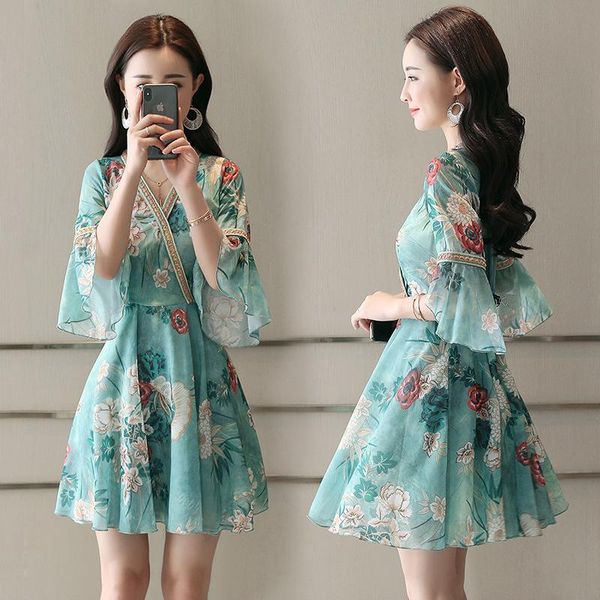 party dresses seaside vacation high waist slim printed women's dress v-neck stitching korean hedging five-point flared mini for womens, White;black
party dresses seaside vacation high waist slim printed women's dress v-neck stitching korean hedging five-point flared mini for womens, White;black