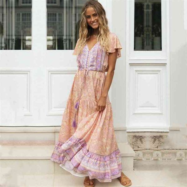 summer new pink boho printed v-neck butterfly sleeve high waist tassel summer beach dress tunic women streetwear maxi dresses 210413, Black;gray
summer new pink boho printed v-neck butterfly sleeve high waist tassel summer beach dress tunic women streetwear maxi dresses 210413, Black;gray