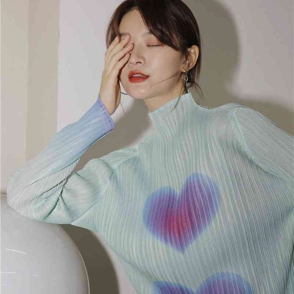 women's knits & tees gradient heart print long sleeve and blouse women turtleneck ruched green ladies korean fashion spri, White
women's knits & tees gradient heart print long sleeve and blouse women turtleneck ruched green ladies korean fashion spri, White