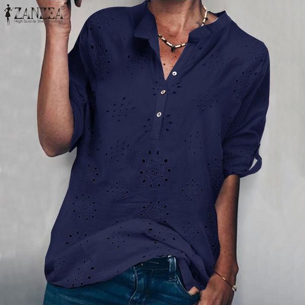 elegant hollow women's spring embroidery blouse zanzea casual long sleeve shirts female button blusas plus size tunic, White
elegant hollow women's spring embroidery blouse zanzea casual long sleeve shirts female button blusas plus size tunic, White