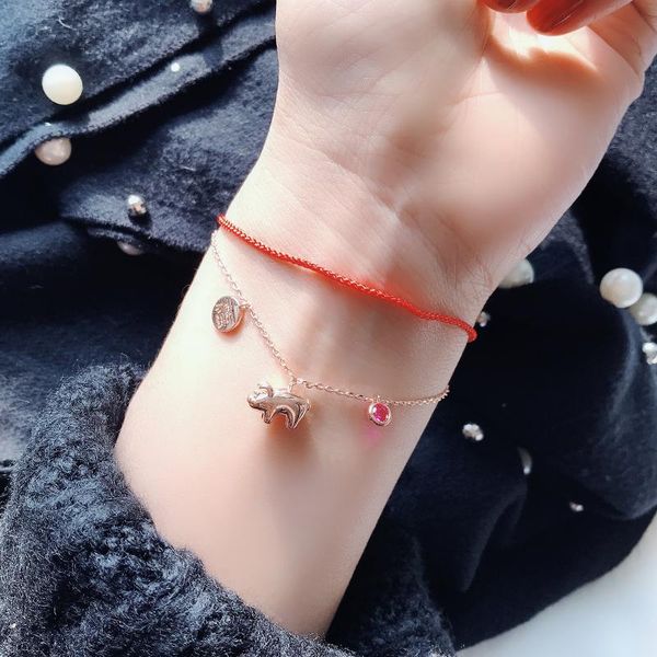 link, chain yun ruo rose gold color fortune pig red line bracelet fashion woman gift 316 l titanium steel jewelry never fade drop, Black
link, chain yun ruo rose gold color fortune pig red line bracelet fashion woman gift 316 l titanium steel jewelry never fade drop, Black