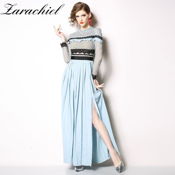 dresses spring runway pleated long women lace flower crochet ruffles patchwork hollow out high split maxi party, Black;gray
dresses spring runway pleated long women lace flower crochet ruffles patchwork hollow out high split maxi party, Black;gray