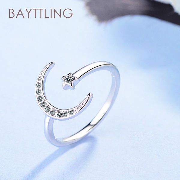 cluster rings bayttling 925 sterling silver fine simple star moon zircon open ring for woman fashion wedding jewelry couple gift, Golden;silver
cluster rings bayttling 925 sterling silver fine simple star moon zircon open ring for woman fashion wedding jewelry couple gift, Golden;silver