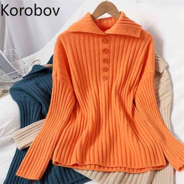 korobov preppy style sweet women sweater korean turn-down collar long sleeve sueter mujer new chic single breasted pullover 210430, White;black
korobov preppy style sweet women sweater korean turn-down collar long sleeve sueter mujer new chic single breasted pullover 210430, White;black