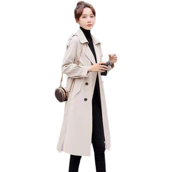 women's trench coats ladies temperament windbreaker 2021 women slim elegant street all-match casual coat plus size loose long female f0, Tan;black
women's trench coats ladies temperament windbreaker 2021 women slim elegant street all-match casual coat plus size loose long female f0, Tan;black
