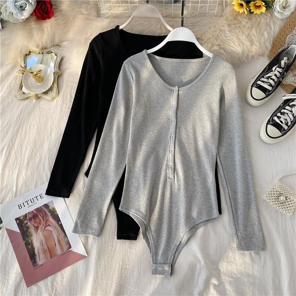 women's jumpsuits & rompers women round neck rib bodysuit with long sleeve ladies slim fit ribbed body suits, Black;white
women's jumpsuits & rompers women round neck rib bodysuit with long sleeve ladies slim fit ribbed body suits, Black;white
