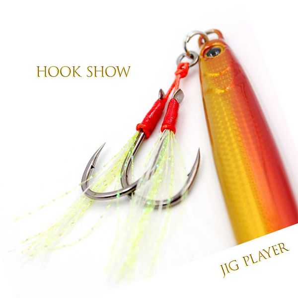 fishing hooks jig player high carbon stainless steel seawater sharp ise strong slow pitch double and single assist hook glow uv feathers
fishing hooks jig player high carbon stainless steel seawater sharp ise strong slow pitch double and single assist hook glow uv feathers