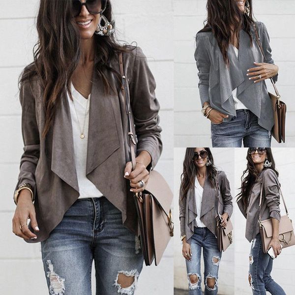 women's jackets autumn women ladies casual long sleeve waterfall cardigan loose coat open front suede jacket fashion, Black;brown
women's jackets autumn women ladies casual long sleeve waterfall cardigan loose coat open front suede jacket fashion, Black;brown