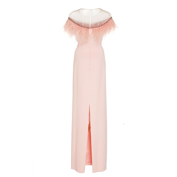 pink feathers es long rhinestones o neck knitting evening gowns back slit party, White;black
pink feathers es long rhinestones o neck knitting evening gowns back slit party, White;black